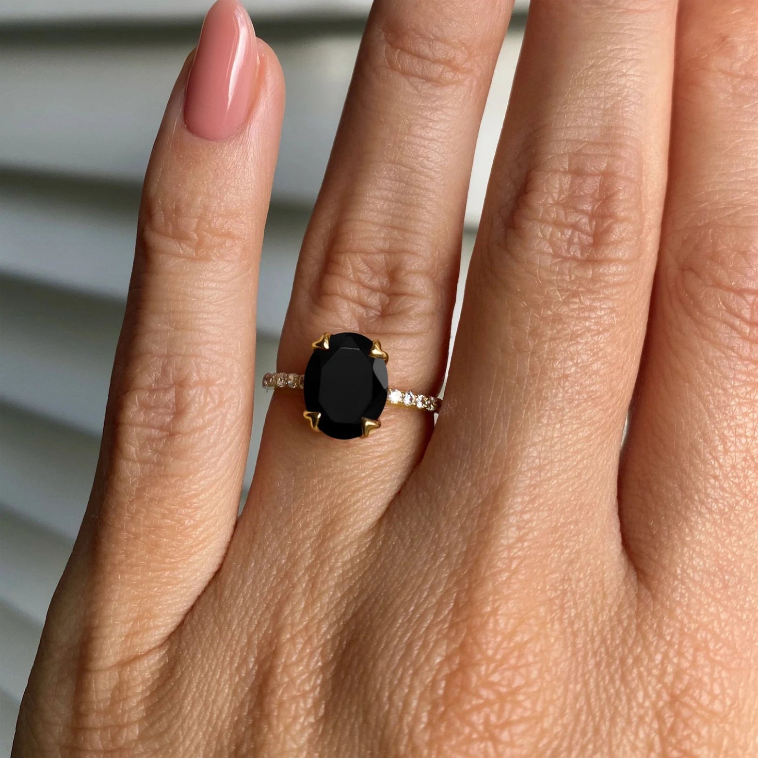 Bague obsidienne noire - Soléa