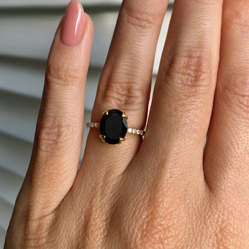 Bague obsidienne noire - Soléa