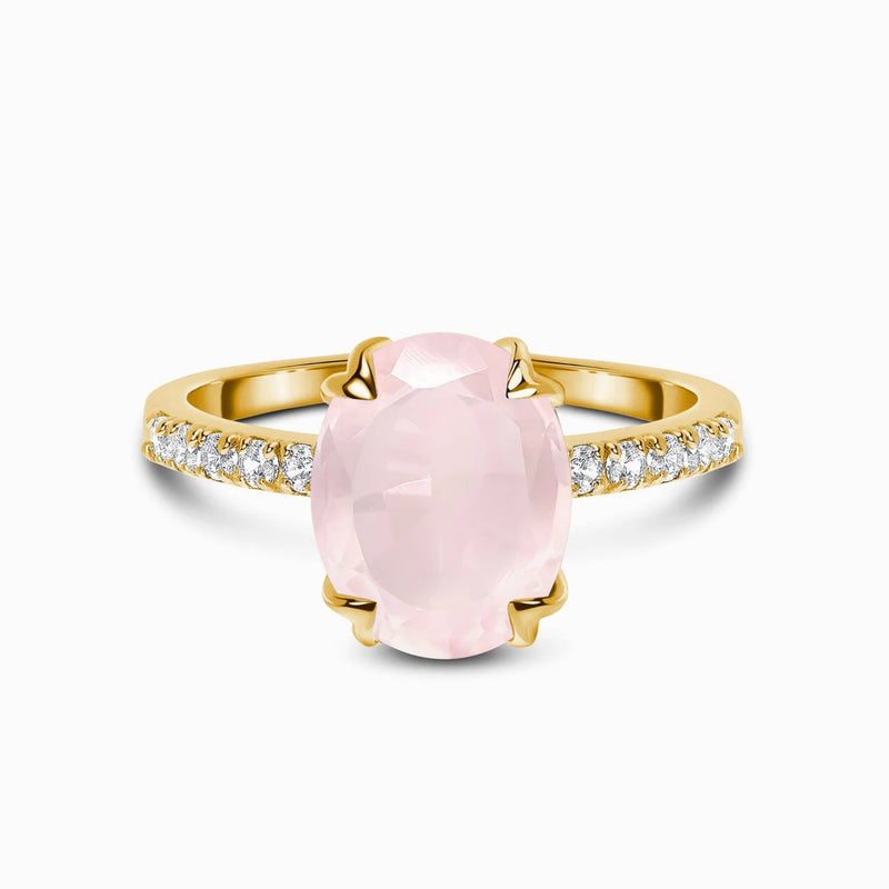 Bague quartz rose - Soléa
