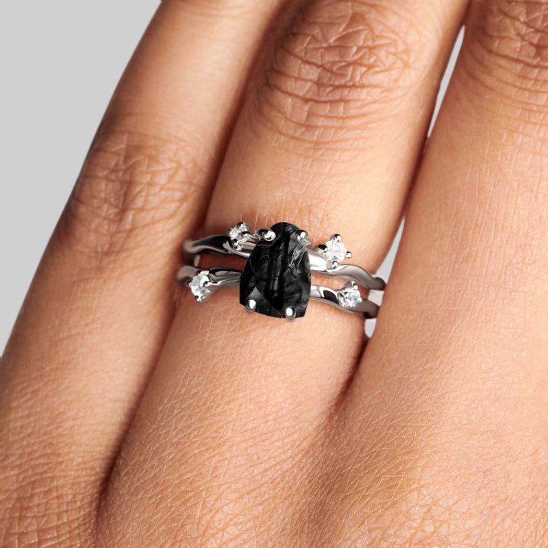 Bague obsidienne noire - Siana