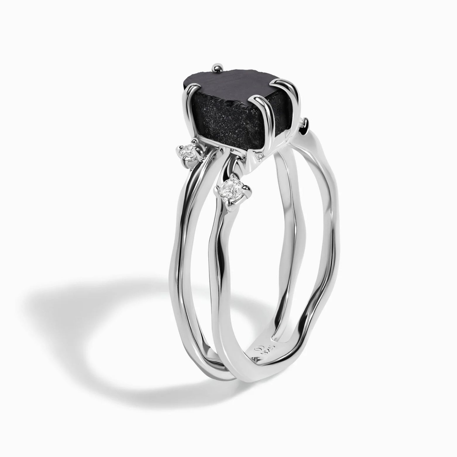 Bague obsidienne noire - Siana