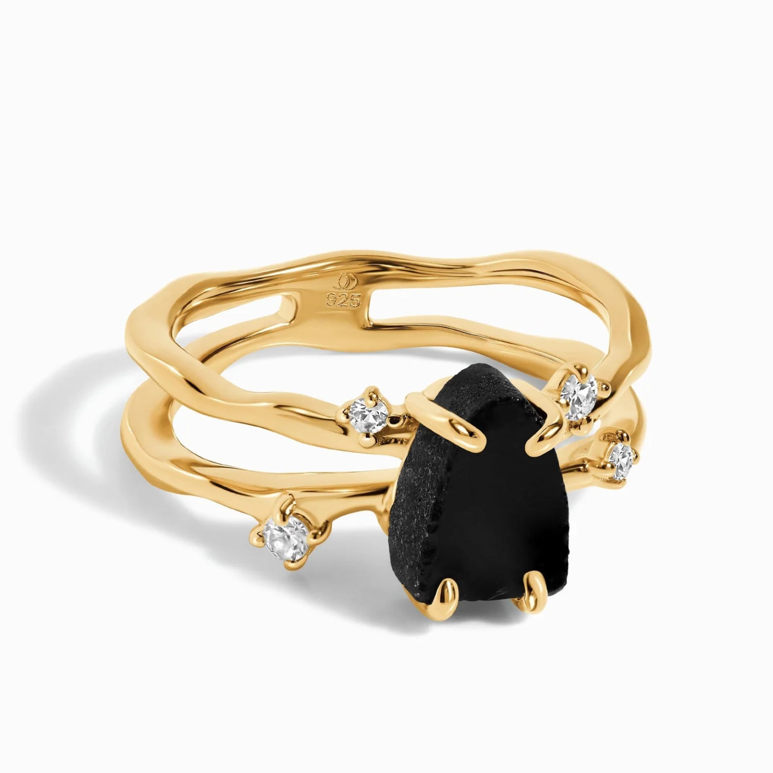 Bague obsidienne noire - Siana