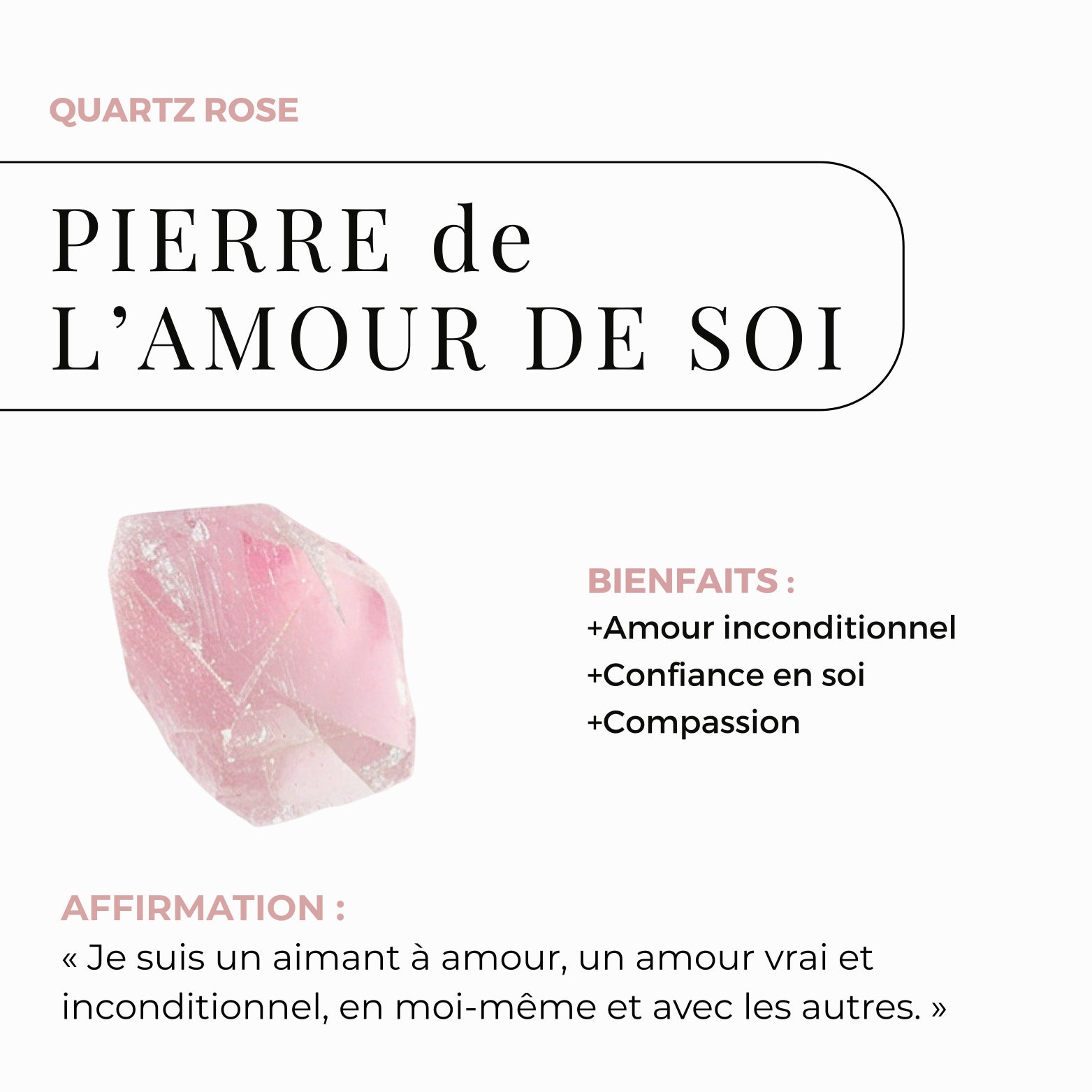 Bague quartz rose - Soléa