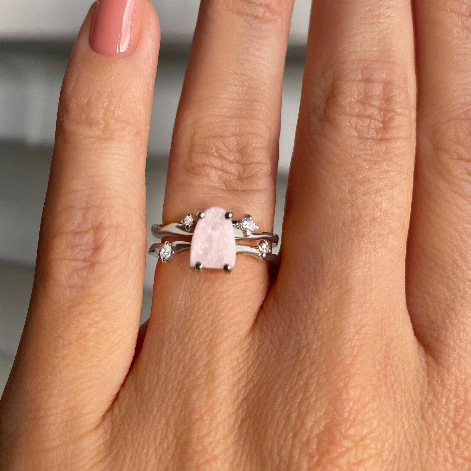 Bague quartz rose - Siana