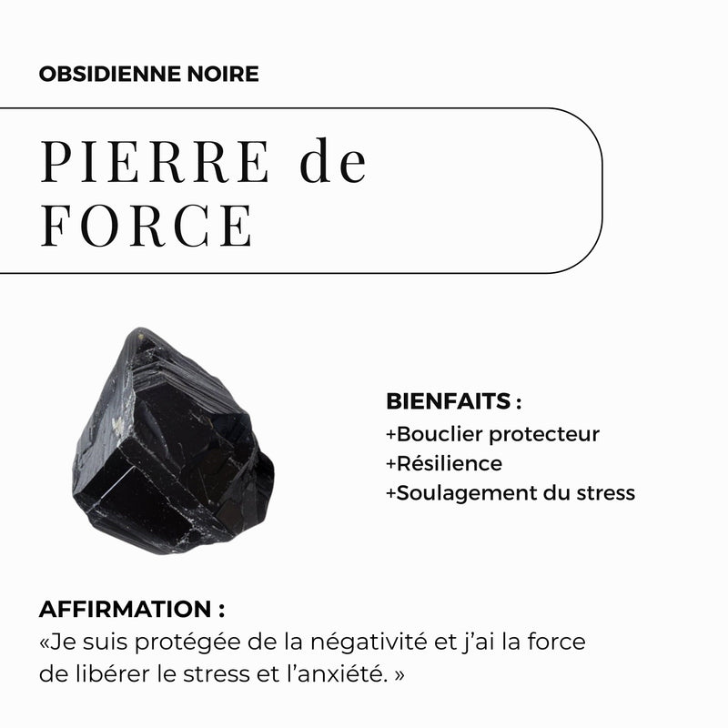 Bague obsidienne noire - Soléa