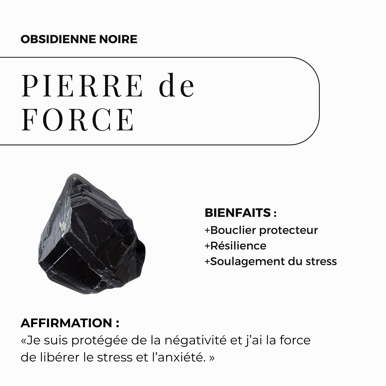 Bague obsidienne noire- Mira