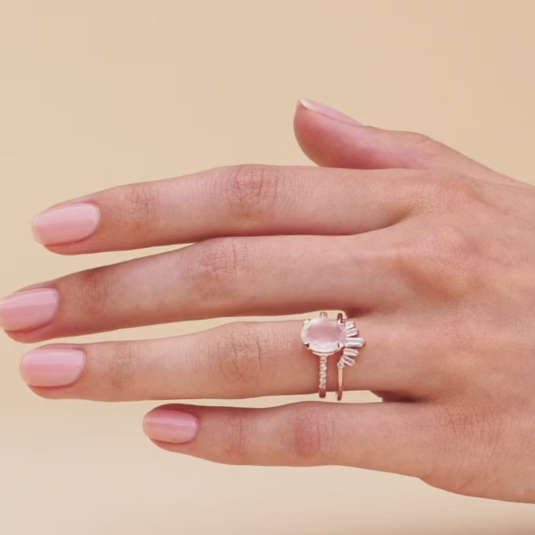 Bague quartz rose - Soléa