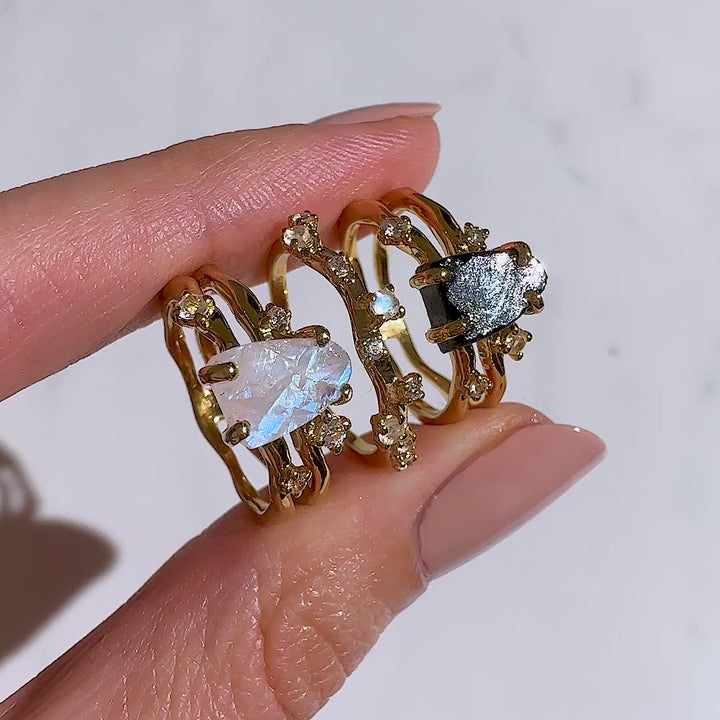 Bague obsidienne noire - Siana